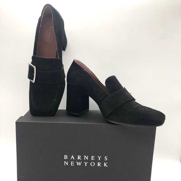 Barneys New York Black Suede w/ Buckle NWT - Picture 1 of 6